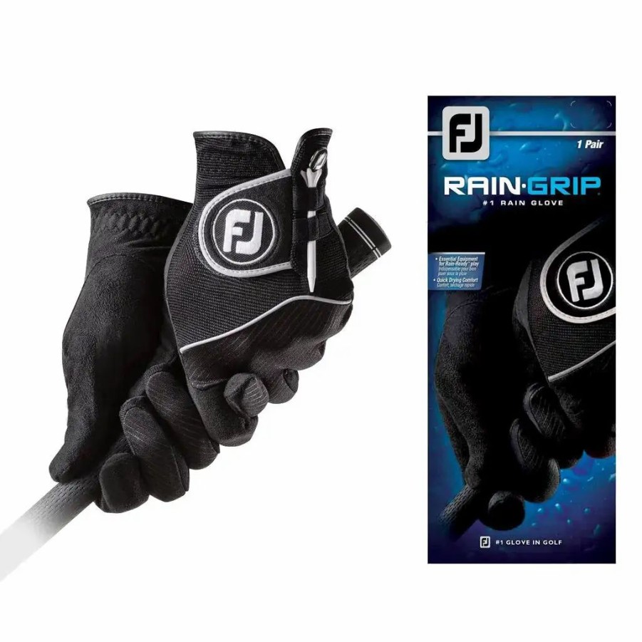 Accessories * | Footjoy Raingrip Black Womens Left Hand Golf Glove