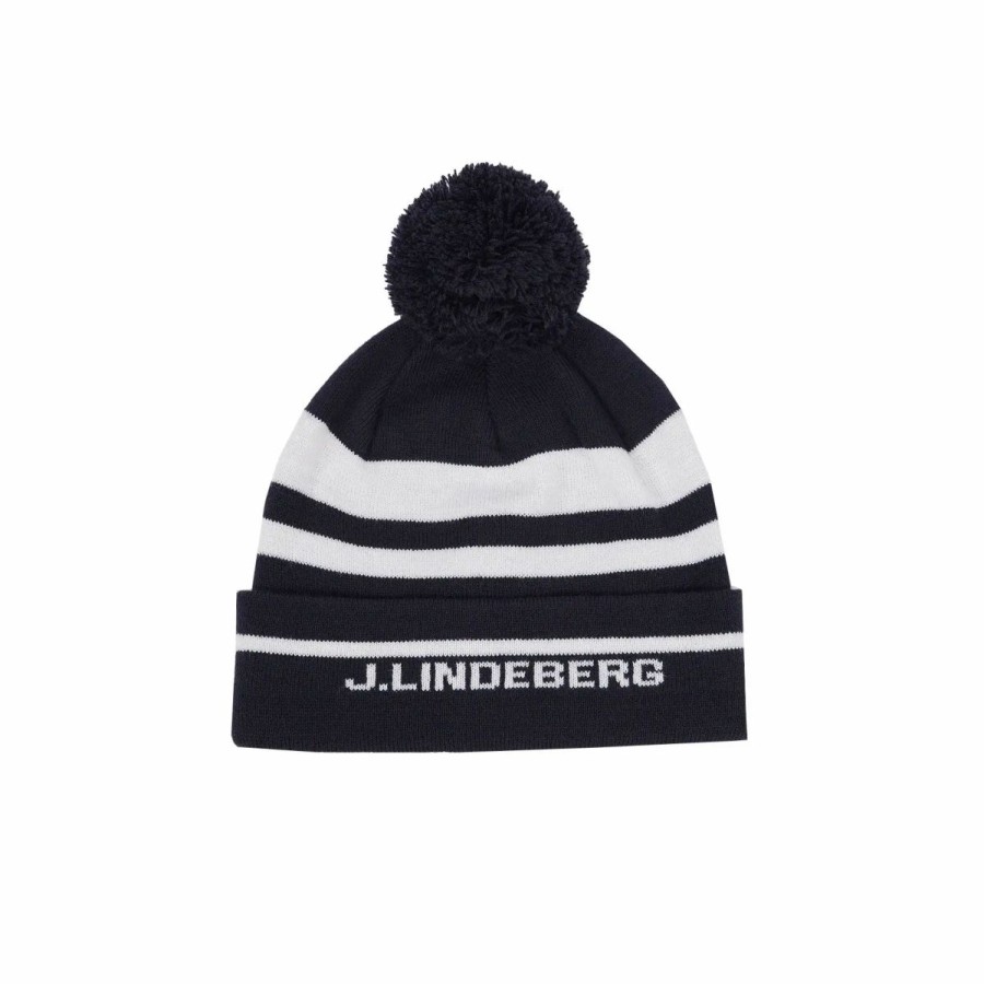 Accessories * | J.Lindeberg J. Lindeberg Stripe Mens Golf Beanie