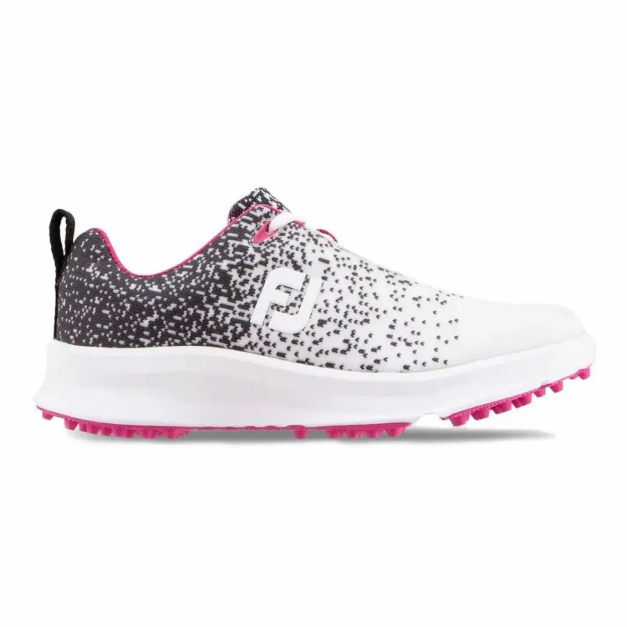 Shoes * | Footjoy Leisure White Black Womens Golf Shoes White/Black