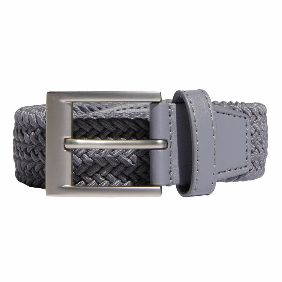 Clothes * | Adidas Golf Adidas Braided Stretch Mens Golf Belt Grey