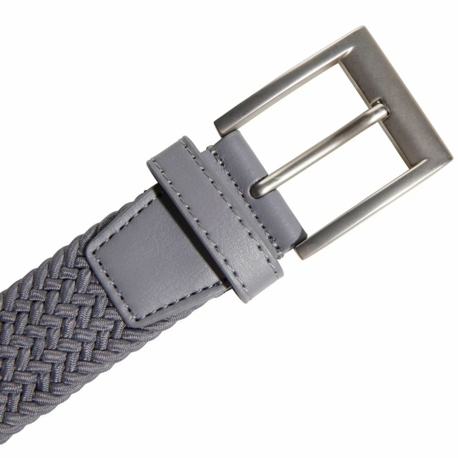 Clothes * | Adidas Golf Adidas Braided Stretch Mens Golf Belt Grey