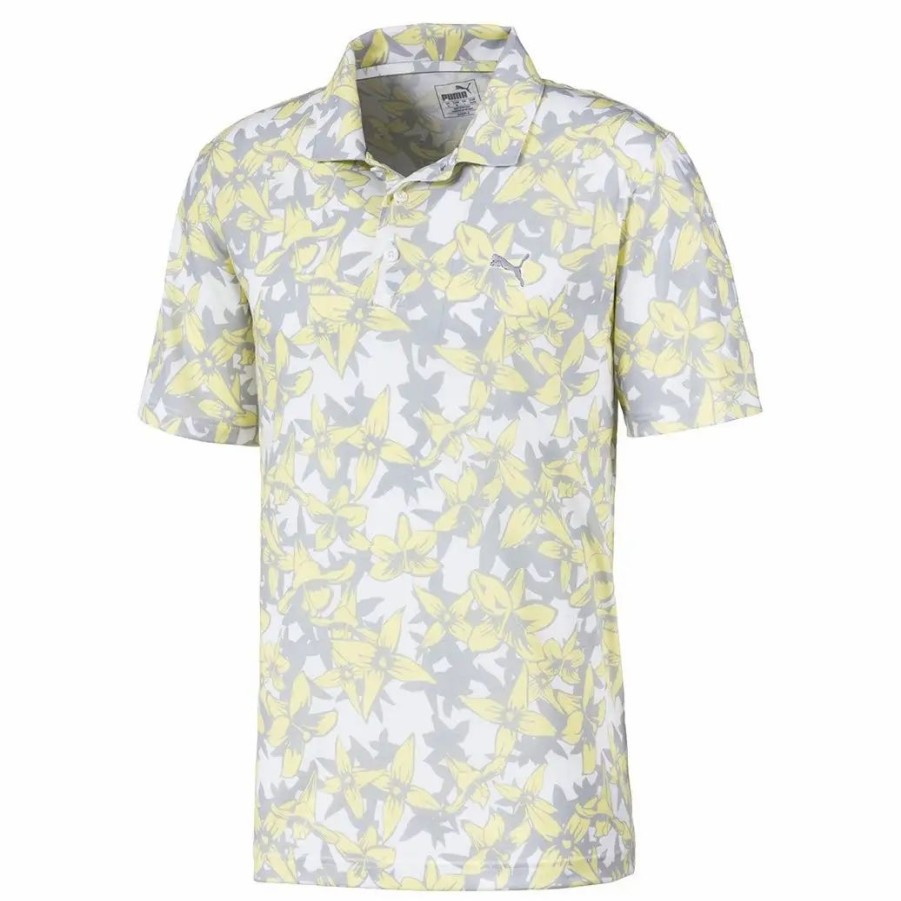 Clothes * | Puma Golf Puma Twelve Mens Golf Polo 01 Yellow Iris