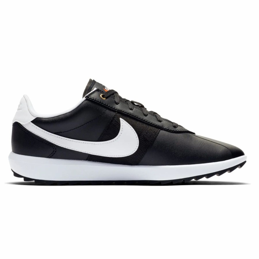 Shoes * | Nike Golf Nike Cortez G Black-White Womens Golf Shoes Blk/Wht/Gold