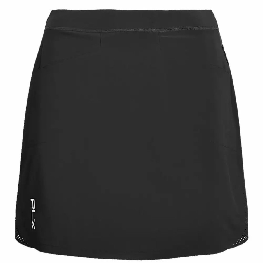 Clothes * | Polo Ralph Lauren Rlx Ralph Lauren Solid Aim 15In Womens Golf Skort Polo Black