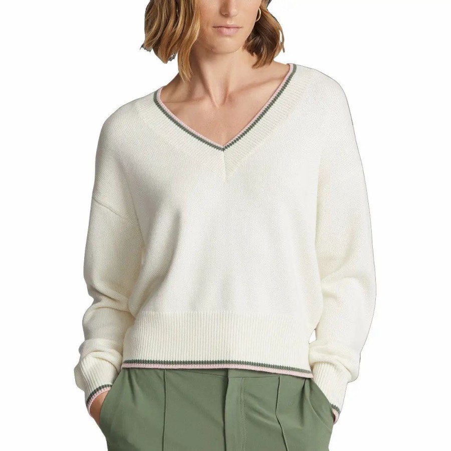 Clothes * | Polo Ralph Lauren Rlx Ralph Lauren Wool-Blended Cricket Womens Golf Sweater Cream Multi