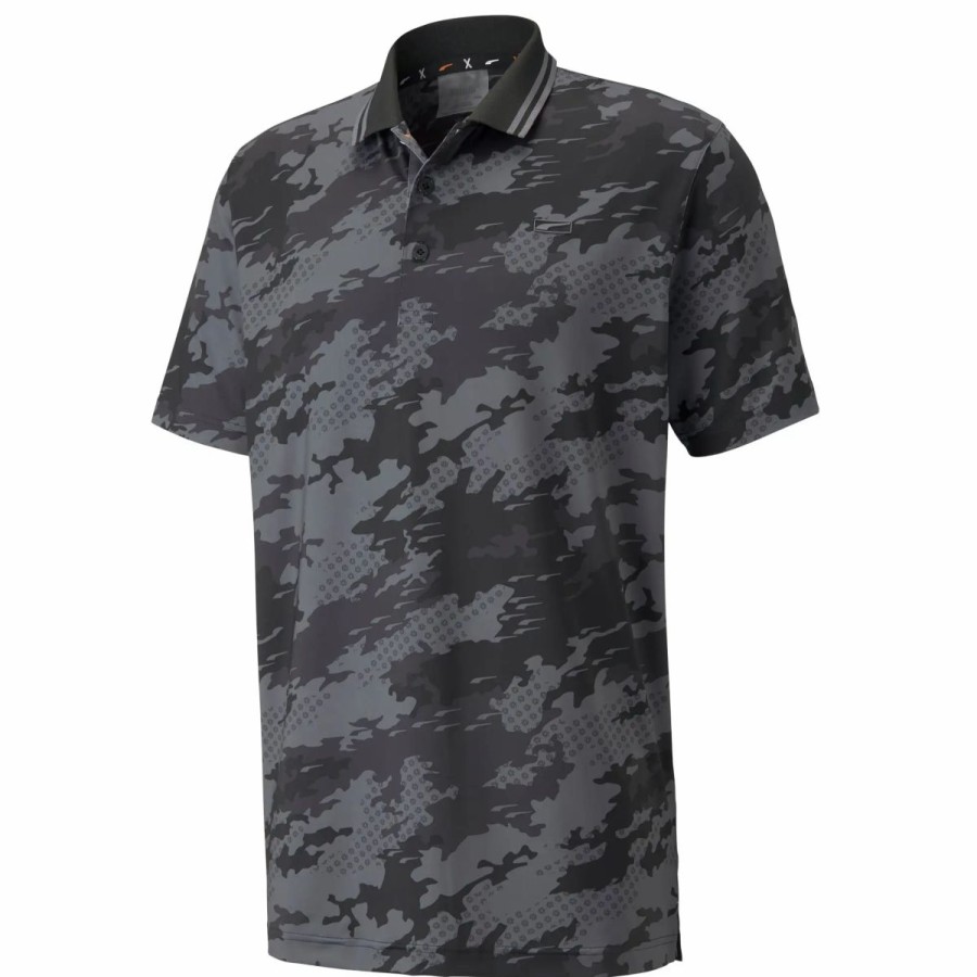 Clothes * | Puma Golf Puma X Camouflage Mens Golf Polo Puma Black 02