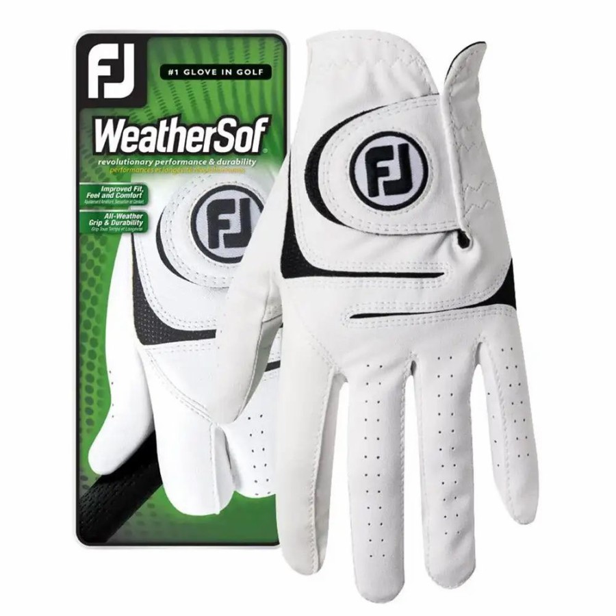 Accessories * | Footjoy Weathersof White Mens Golf Glove