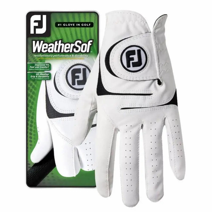 Accessories * | Footjoy Weathersof White Mens Golf Glove