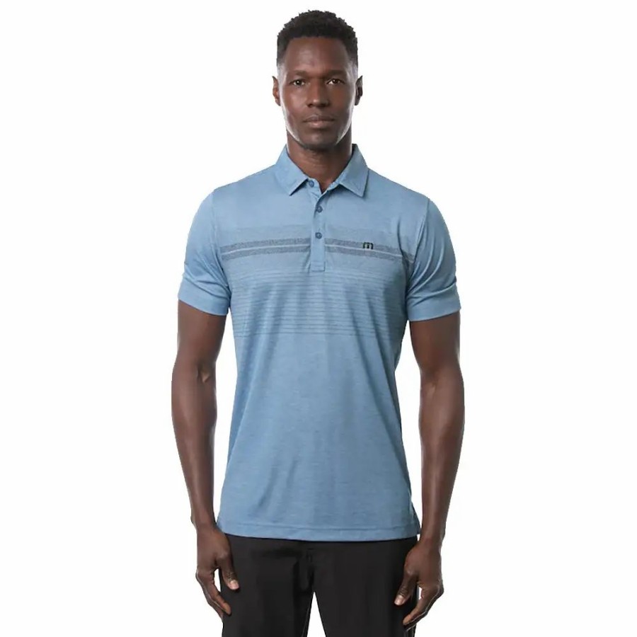 Clothes * | Travismathew Unprecedented Mens Golf Polo Hthr Blue 4Hbe