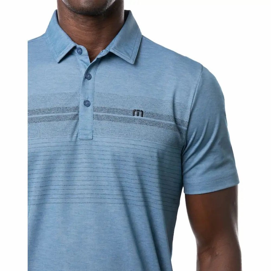 Clothes * | Travismathew Unprecedented Mens Golf Polo Hthr Blue 4Hbe