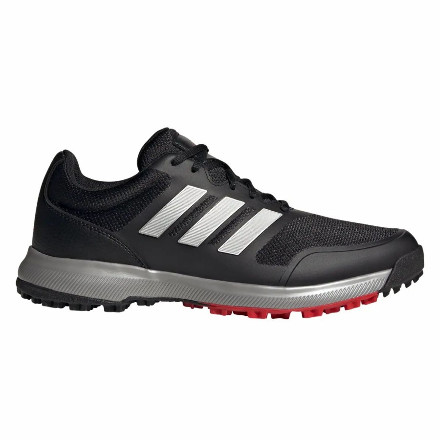 Shoes * | Adidas Golf Adidas Tech Response Spikeless Black Mens Golf Shoes Bk/Slvr/Rd 001