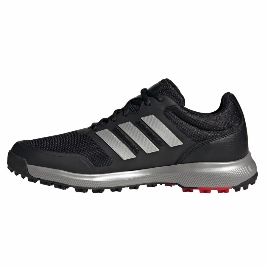 Shoes * | Adidas Golf Adidas Tech Response Spikeless Black Mens Golf Shoes Bk/Slvr/Rd 001