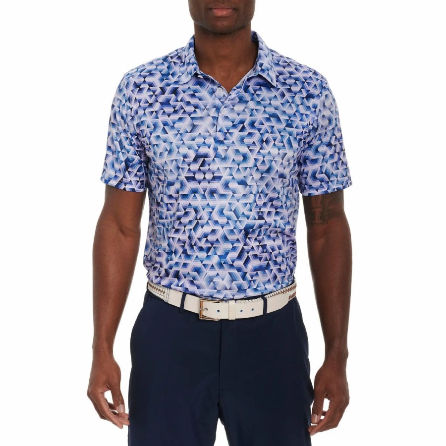 Clothes * | Robert Graham Pink Sand Knit Mens Golf Polo Multi