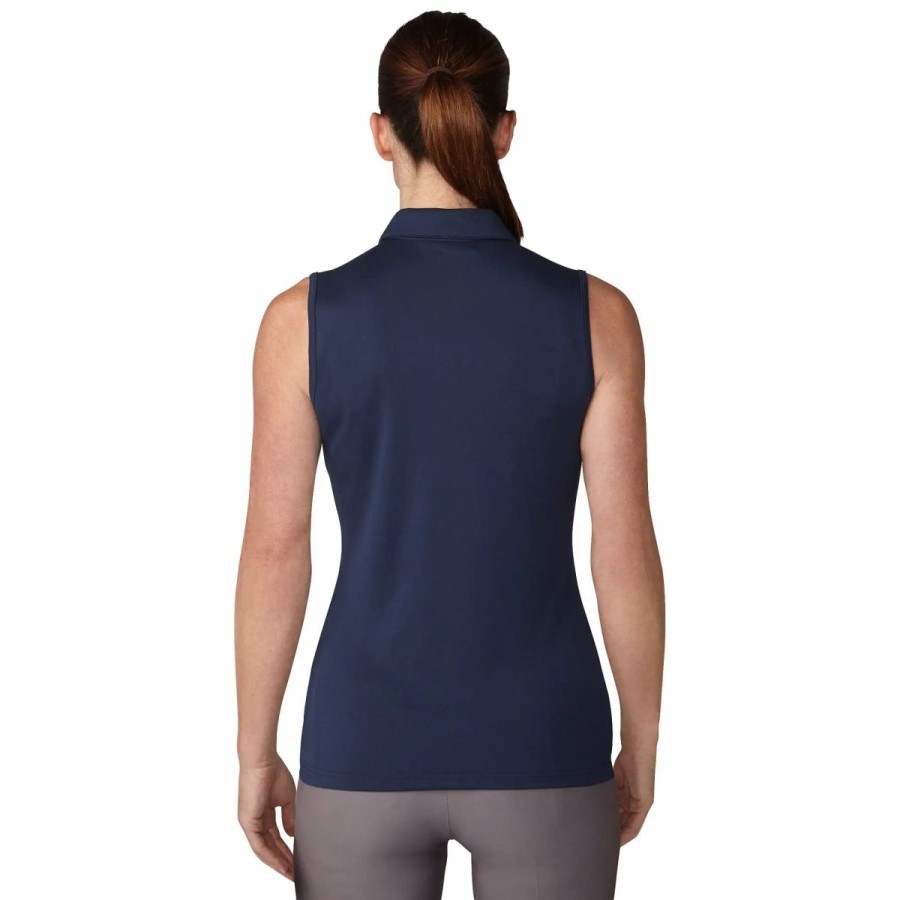 Clothes * | Adidas Golf Adidas Performance Navy Womens Sleeveless Golf Polo Collegiate Navy