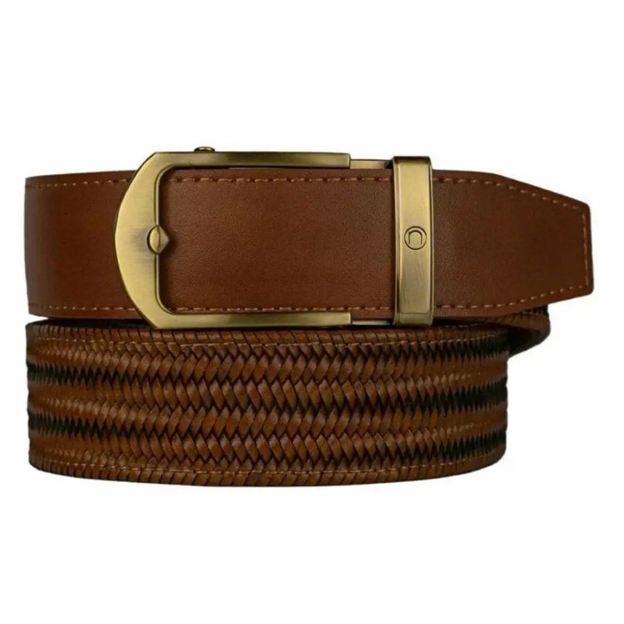 Clothes * | Nexbelt Basket Weave Claro Mens Belt Brown