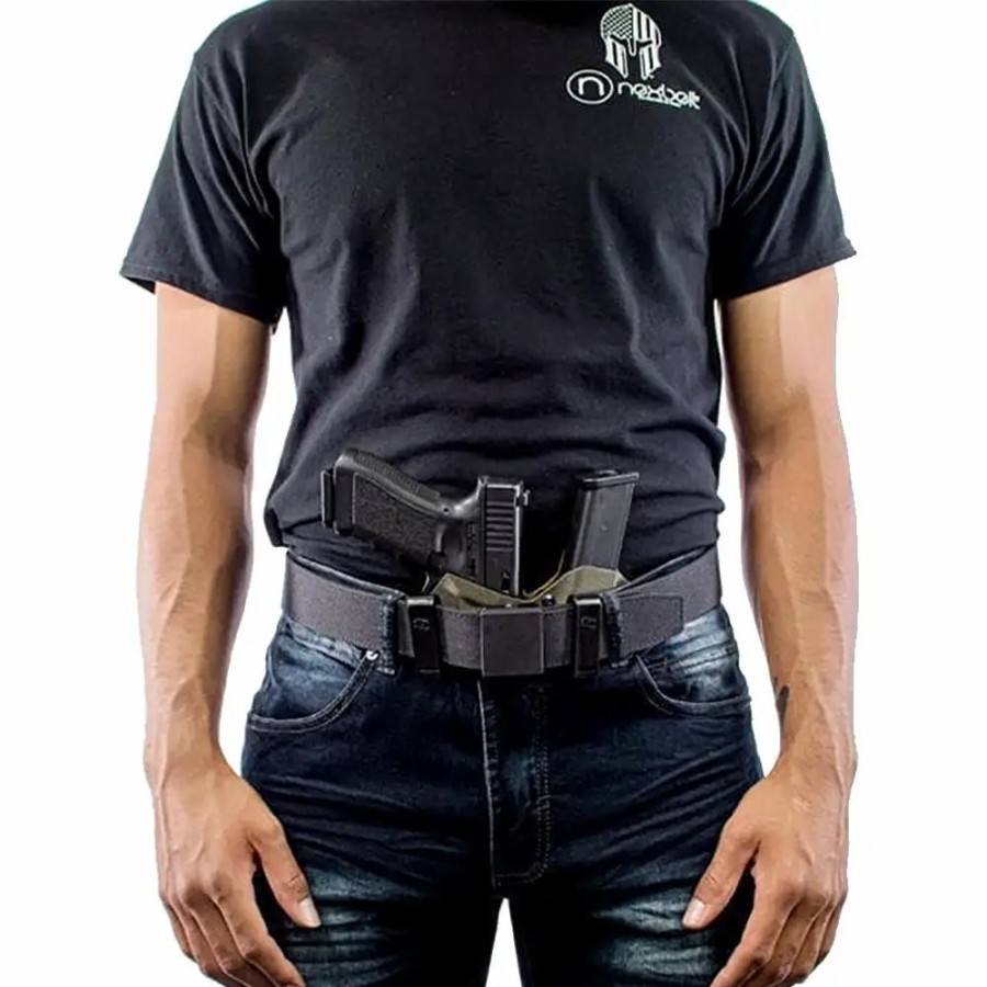 Clothes * | Nexbelt Supreme Appendix 38Mm Mens Gun Belt Black