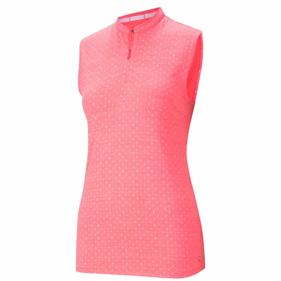 Clothes * | Puma Golf Puma Cloudspun Polka Womens Golf Polo