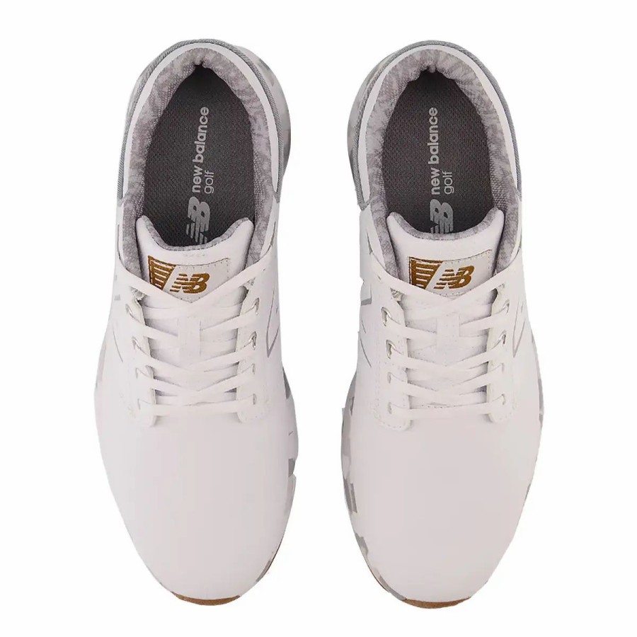 Shoes * | New Balance Golf New Balance Brighton Spiked Mens Golf Shoes White/Brown