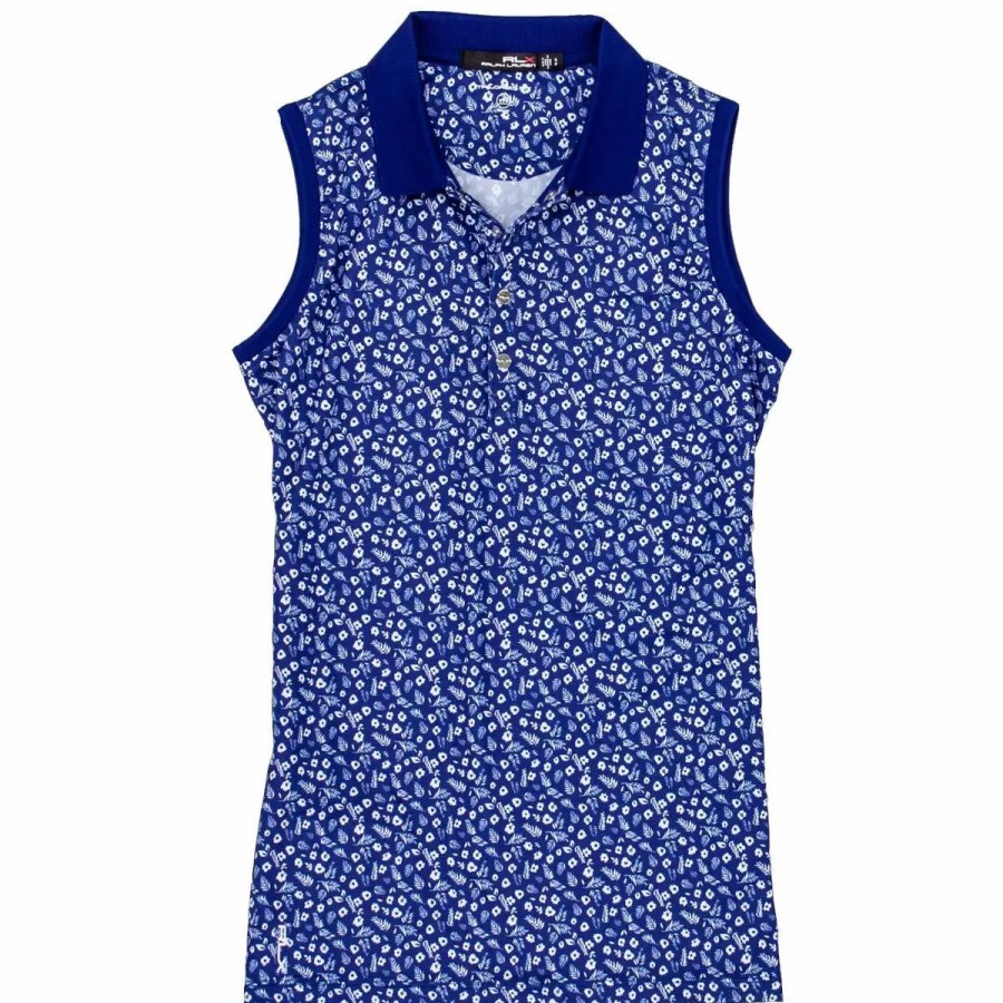 Clothes * | Polo Ralph Lauren Rlx Ralph Lauren Printed Mini Island Daisy Womens Sleeveless Golf Polo Mini Isl Daisy