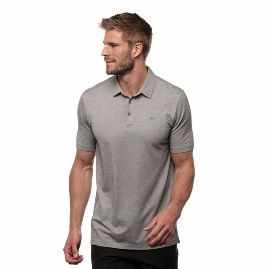 Clothes * | Travismathew Dime Piece Heather Medium Grey Mens Golf Polo Hthr Md Gy 0Hmd