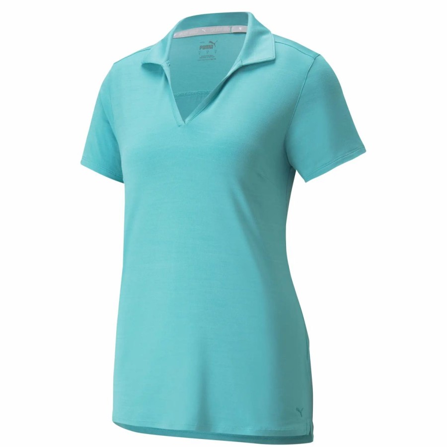 Clothes * | Puma Golf Puma Cloudspun Coast Womens Golf Polo Porceln Hthr 04