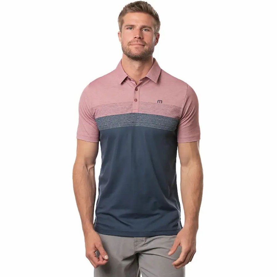 Clothes * | Travismathew Lake Life Mens Golf Polo Htr Rby Wn 6Hrw