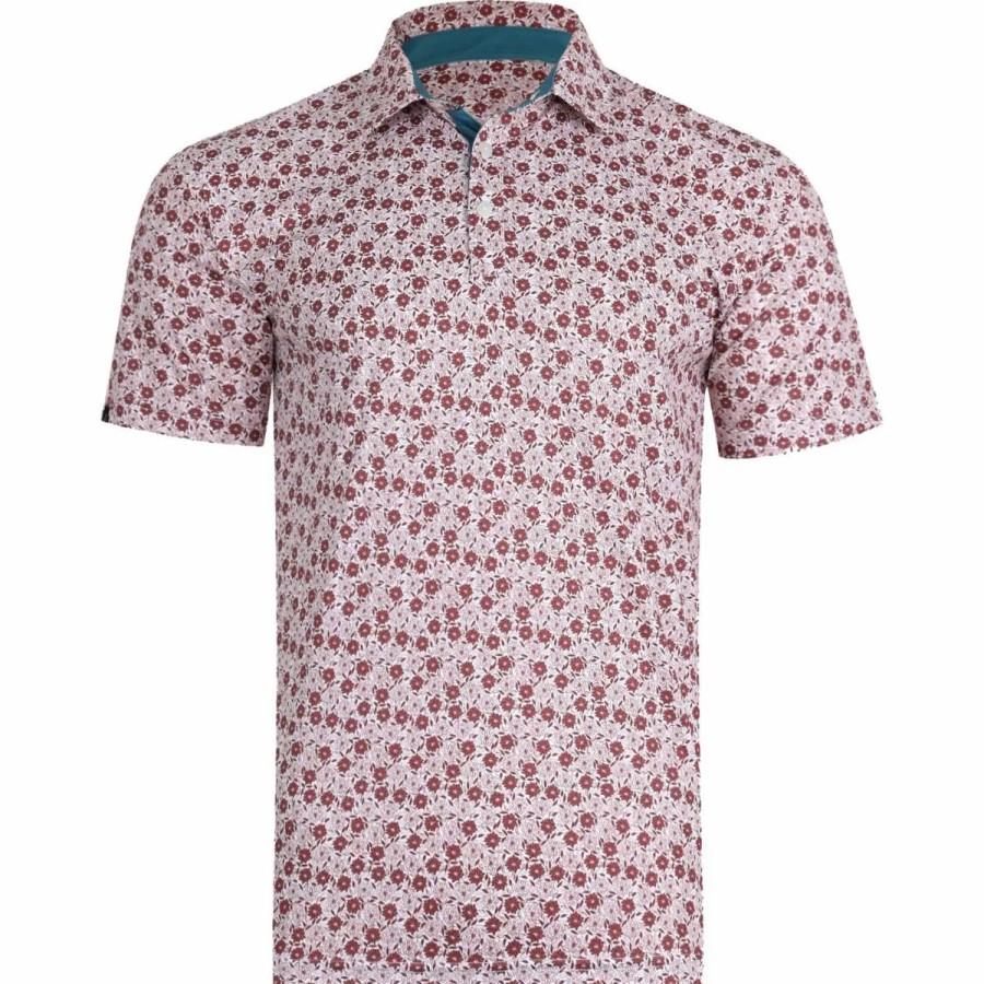 Clothes * | Swannies Clark Mens Golf Polo Redwood Hydro