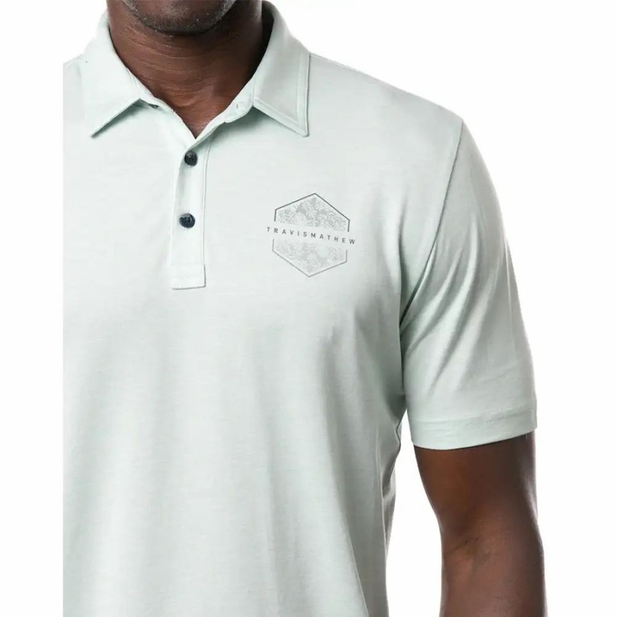 Clothes * | Travismathew Sun Rays Mens Golf Polo Hthr Green 3Hnp