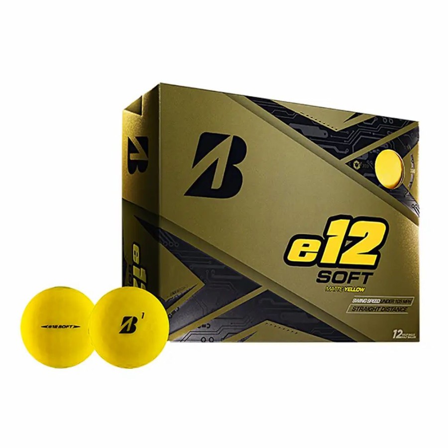 Balls * | Bridgestone E12 Soft Matte Yellow Golf Balls Dozen