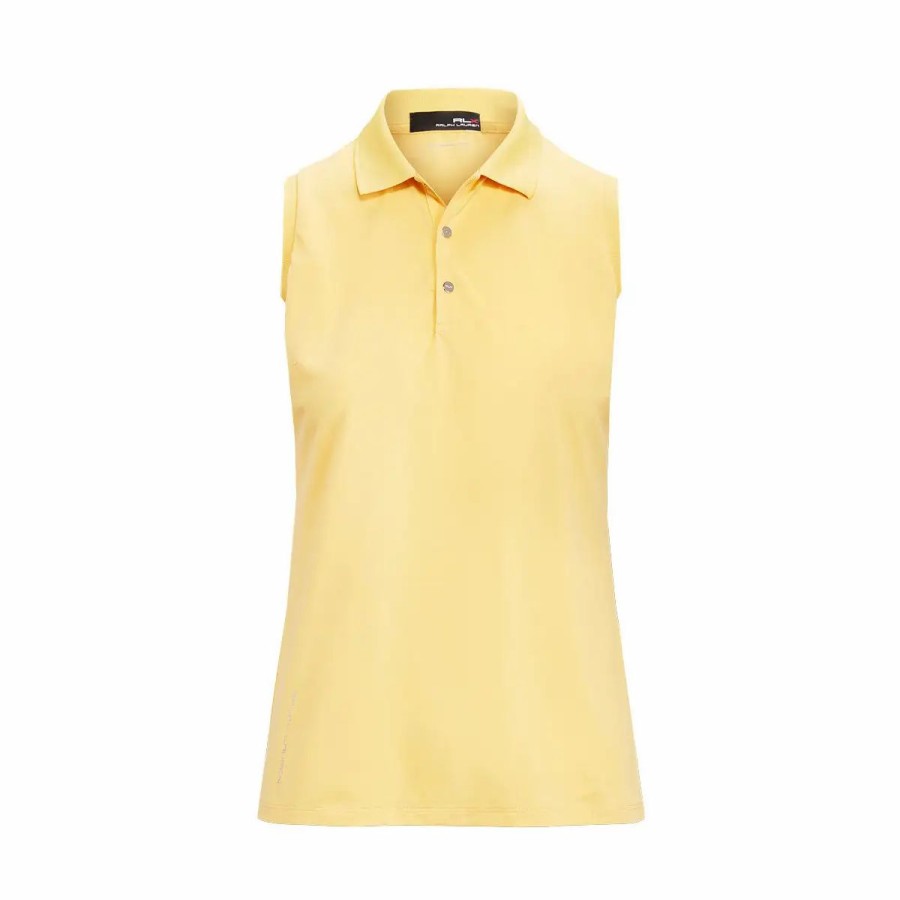 Clothes * | Polo Ralph Lauren Rlx Ralph Lauren Tournament Womens Sleeveless Golf Polo Beach Yellow