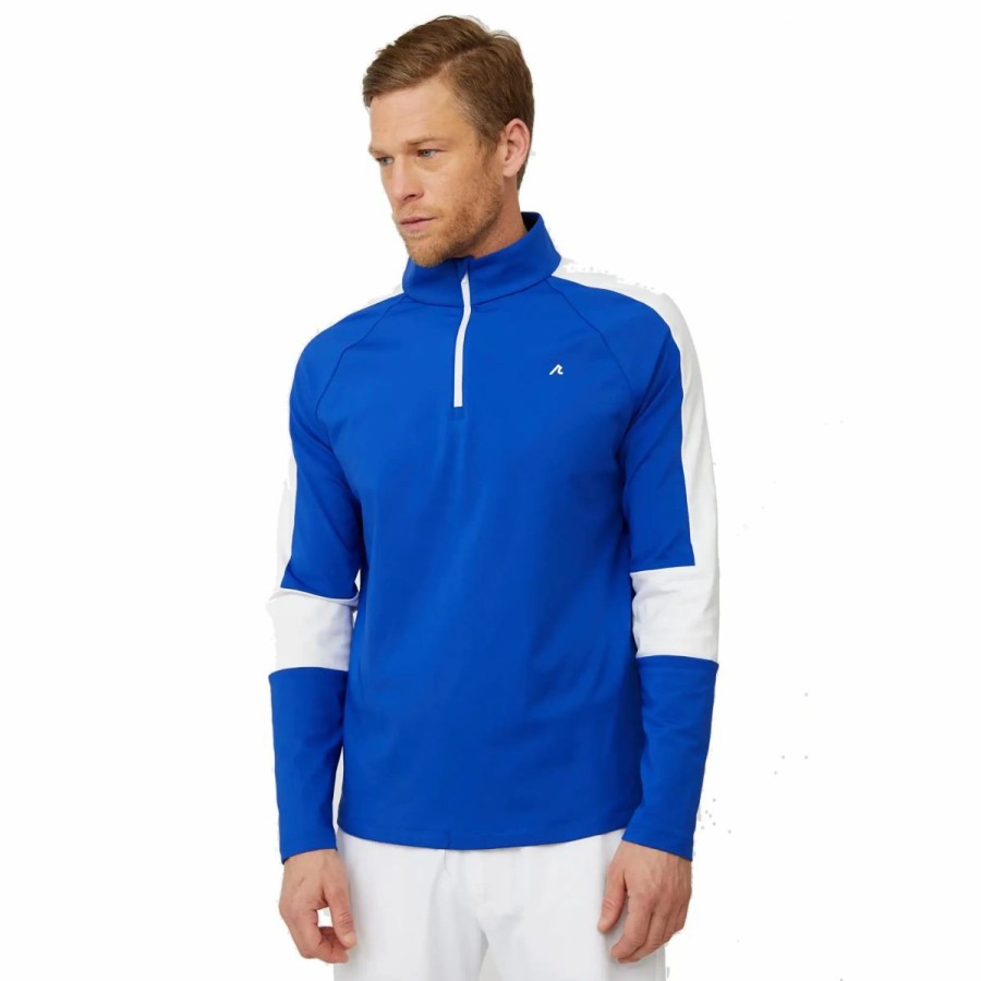 Clothes * | Redvanly Fowler Mens Long Sleeve Golf 1/4 Zip Reflex Blue