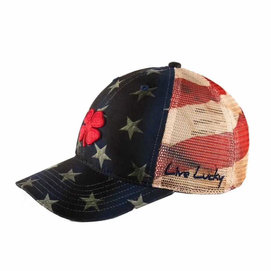 Accessories * | Black Clover Stars And Stripes Mesh Mens Hat Red/Mesh