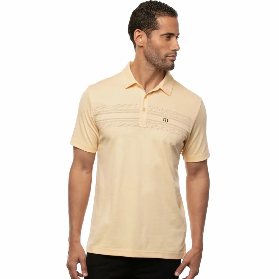 Clothes * | Travismathew On Deck Mens Golf Polo Hthr Cornsilk