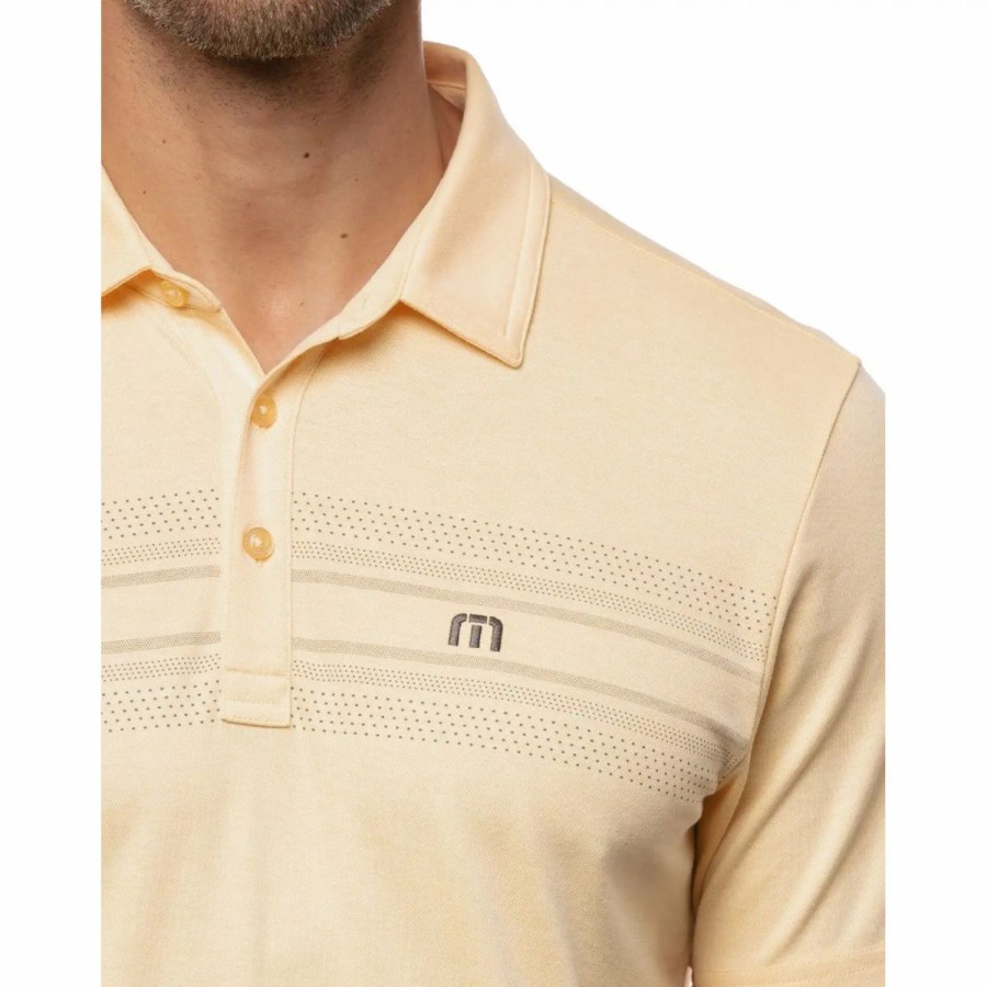 Clothes * | Travismathew On Deck Mens Golf Polo Hthr Cornsilk