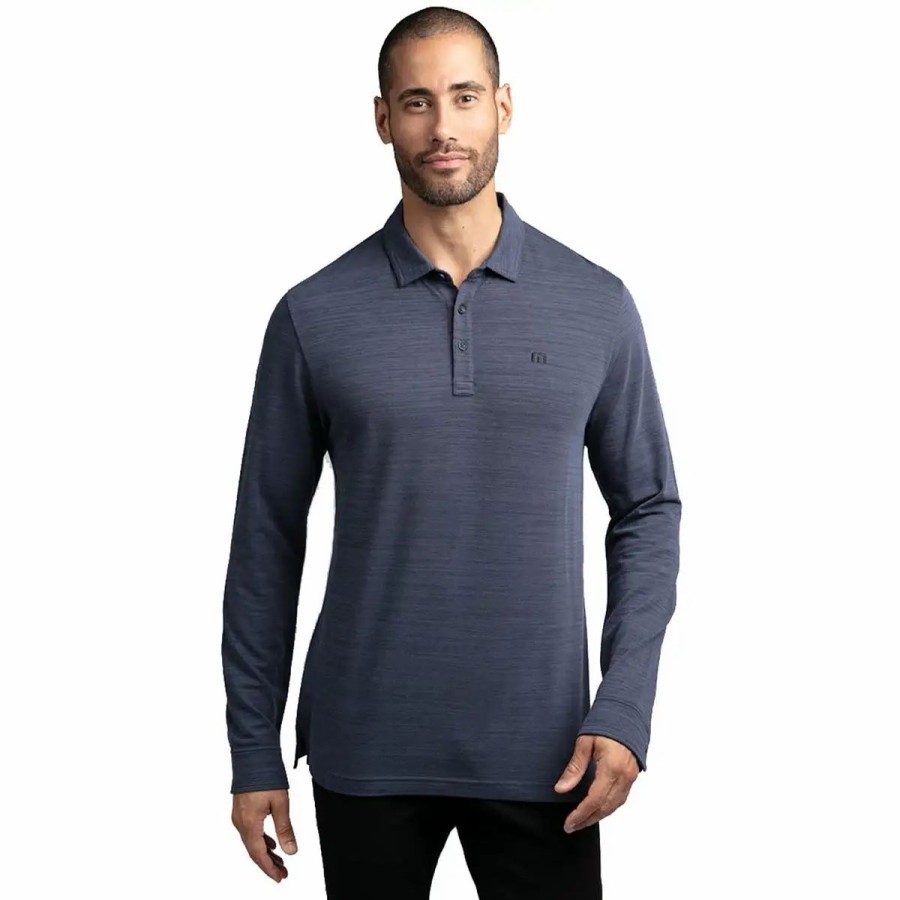 Clothes * | Travismathew Kawloon Mens Golf Polo Mood Indigo