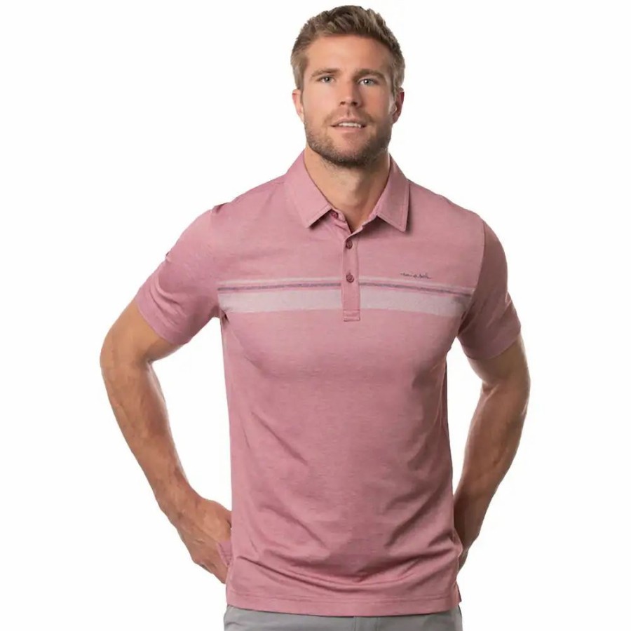 Clothes * | Travismathew Over The Water Mens Golf Polo Htr Rby Wn 6Hrw