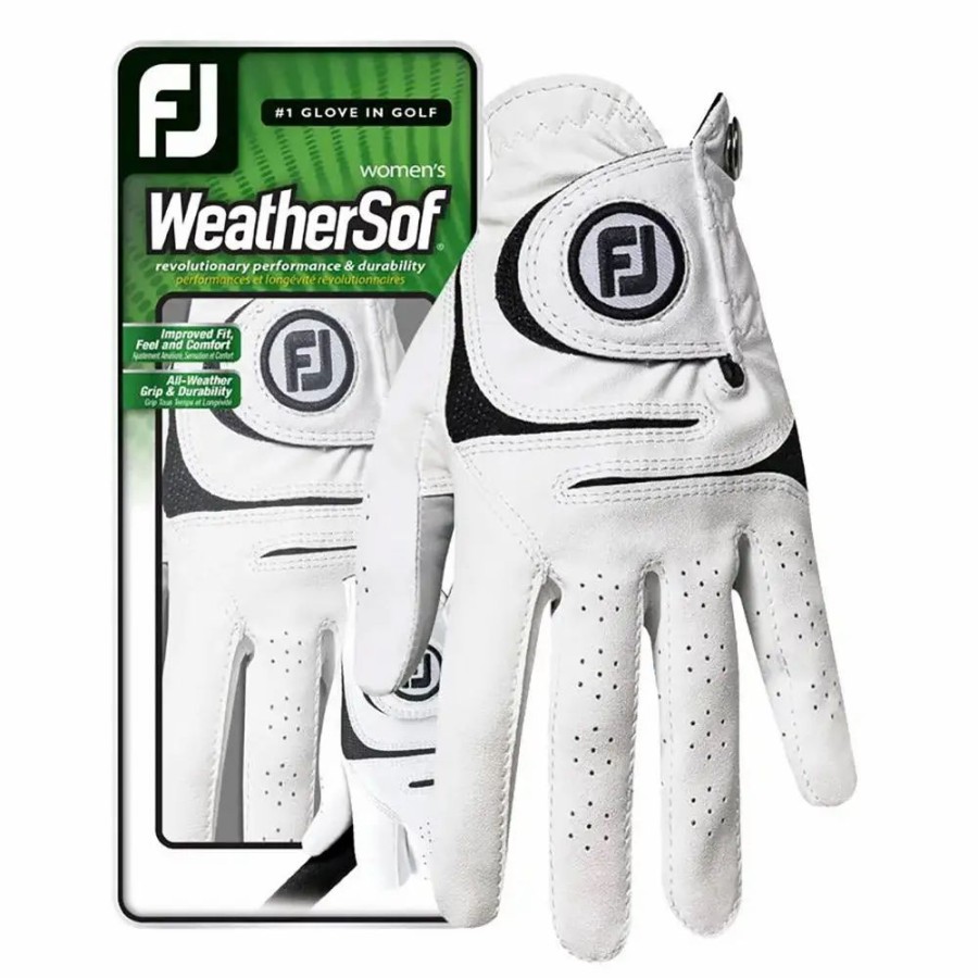 Accessories * | Footjoy Weathersof White Womens Golf Glove