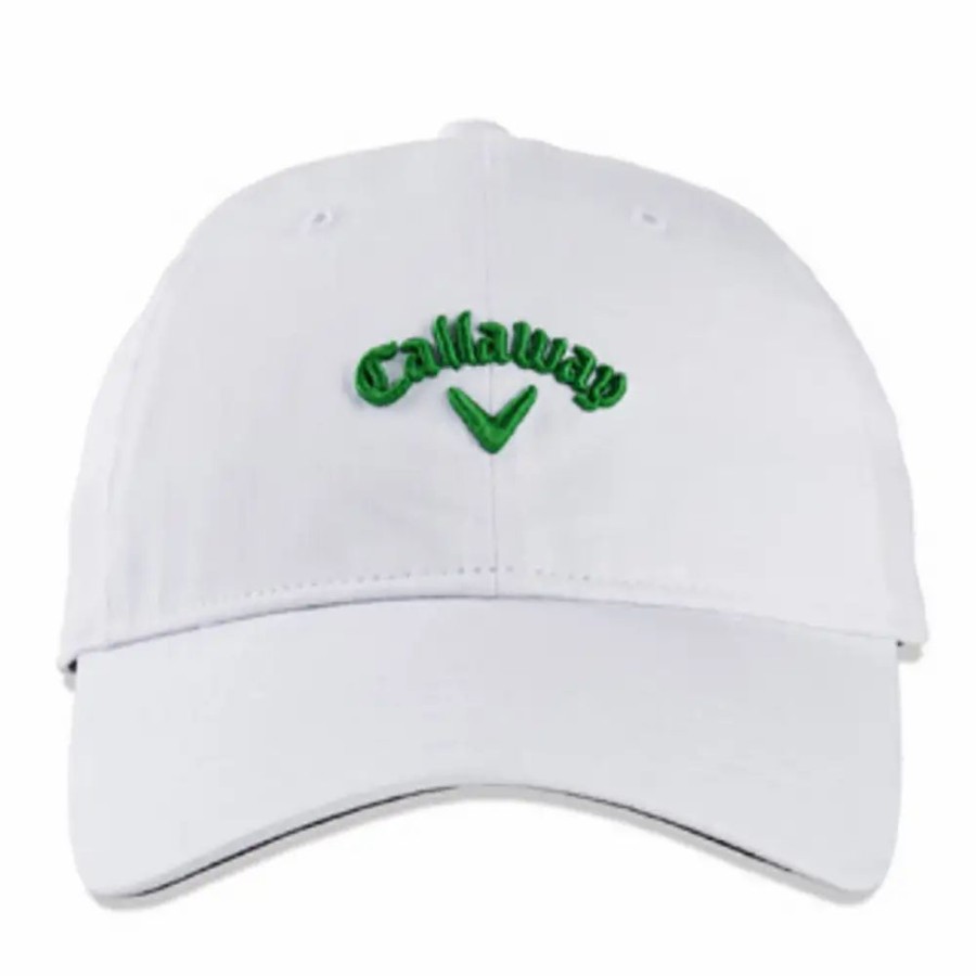 Accessories * | Callaway Heritage Twill St. Paddys Hat White/Kelly Grn