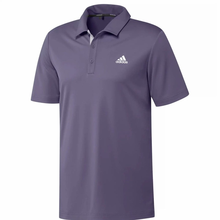 Clothes * | Adidas Golf Adidas Advantage Novelty Purple Mens Golf Polo Tech Purple