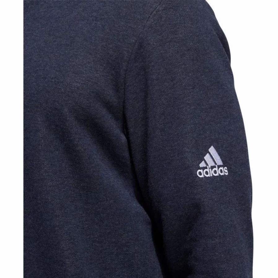 Clothes * | Adidas Golf Adidas Heathered Mens Golf 1/4 Zip Collegi Nvy Mel