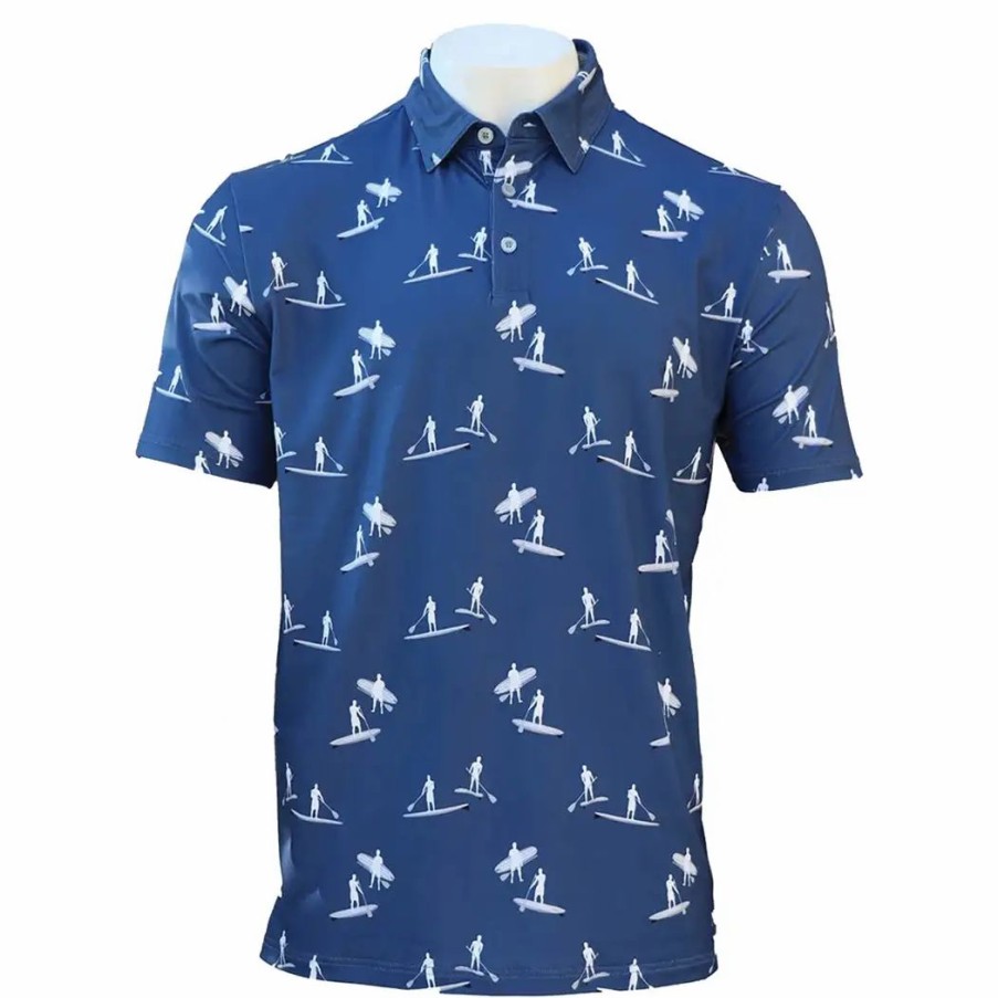 Clothes * | Anderson Ord Andersonord California Mens Golf Polo Estate Blue