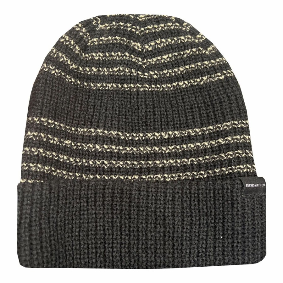 Accessories * | Travismathew Goodtime Guy Black Mens Golf Beanie Black 0Blk