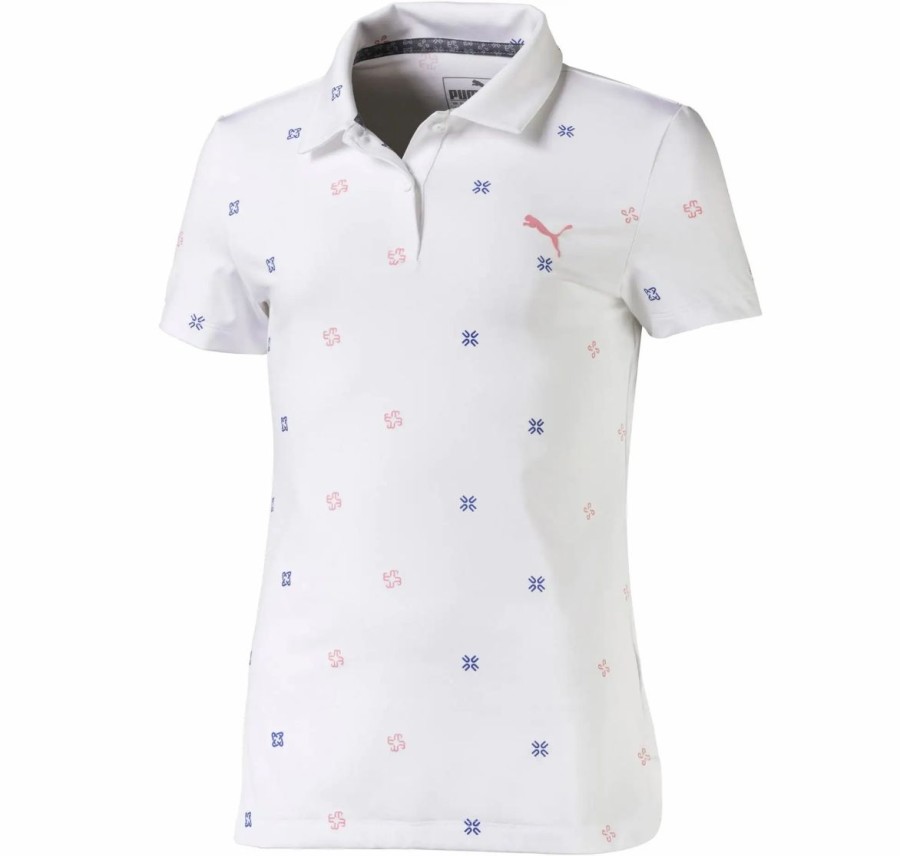 Kids Golf * | Puma Golf Puma Ditsy Girls Golf Polo