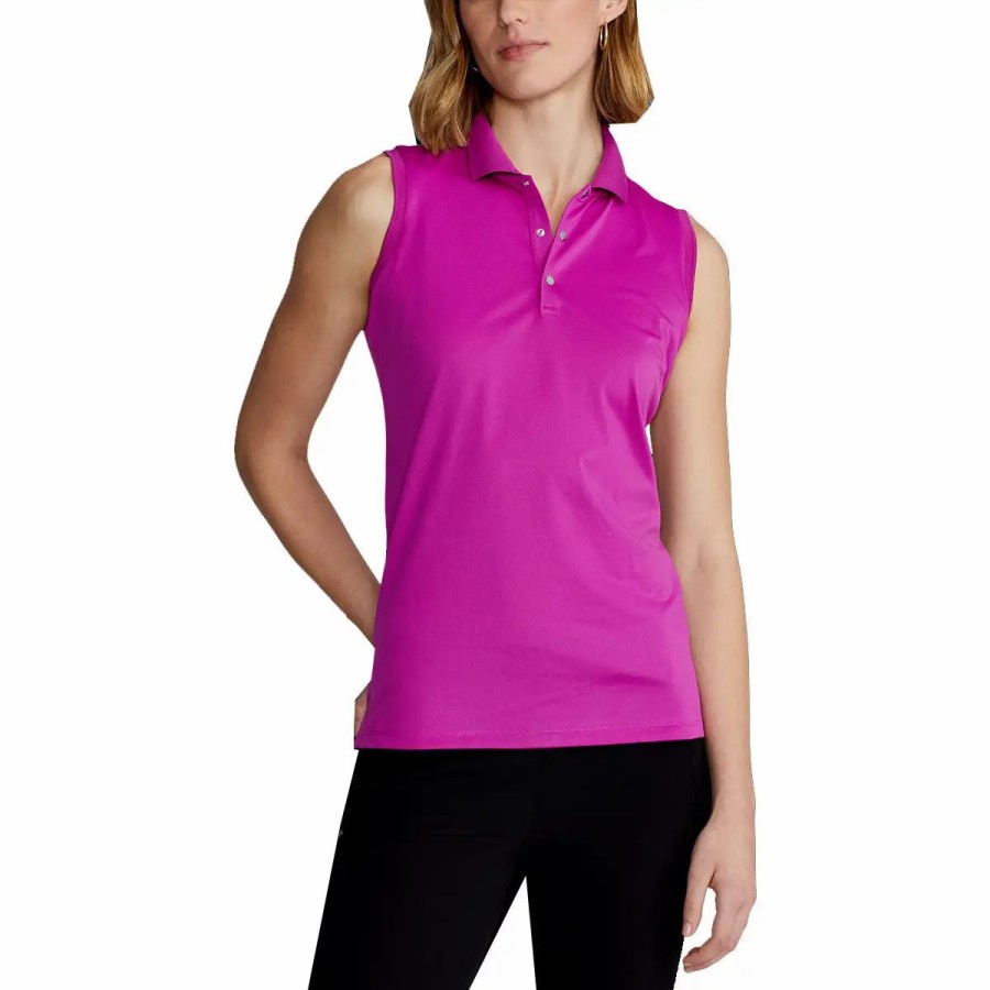 Clothes * | Polo Ralph Lauren Rlx Ralph Lauren Tournament Womens Sleeveless Golf Polo Bright Pink