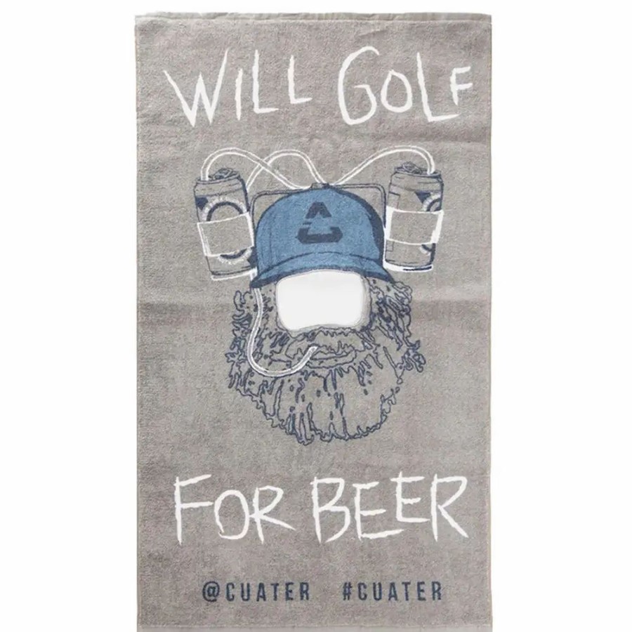 Accessories * | Cuater By Travismathew Happy Head Golf Towel Sleet 0Slt