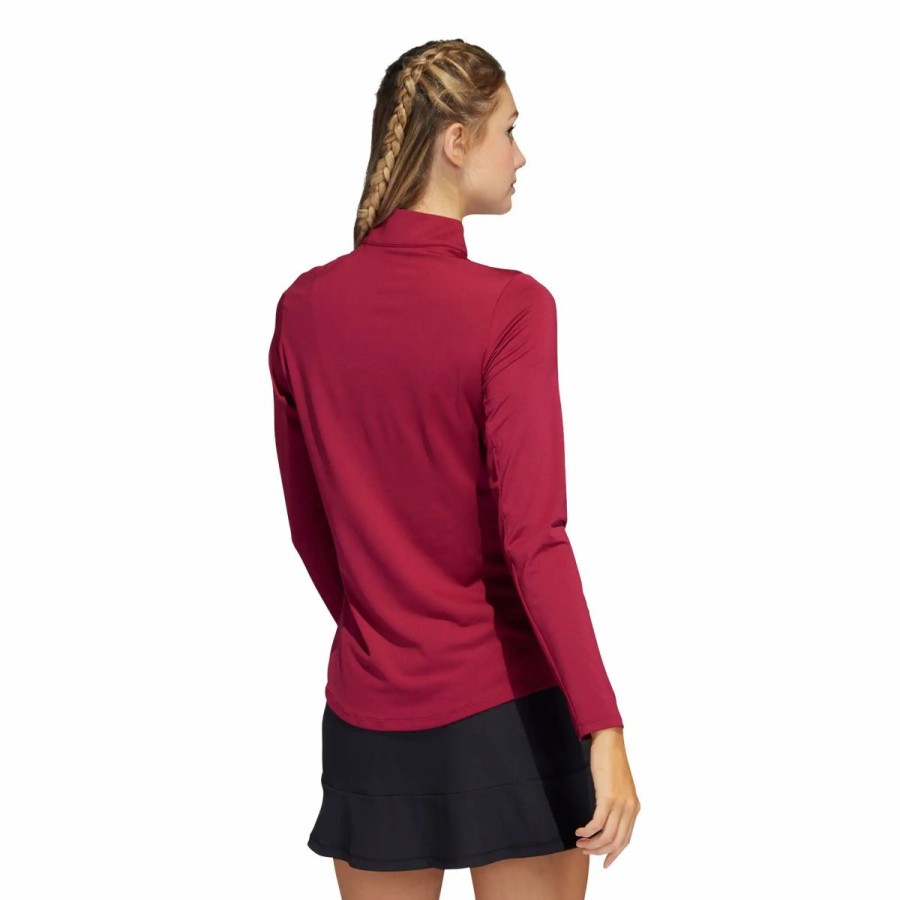 Clothes * | Adidas Golf Adidas Ultimate365 Womens Golf 1/2 Zip Legacy Burgundy