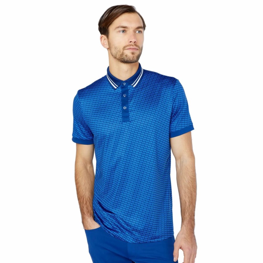 Clothes * | Redvanly R Estate Blue Mens Golf Polo Est Bl/Vctr Bl