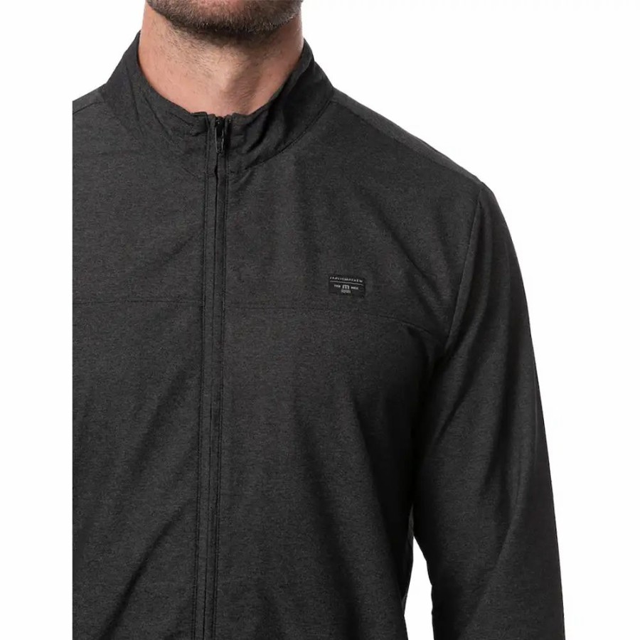 Clothes * | Travismathew Private Parking Mens Golf Jacket Hthr Black 0Hbl