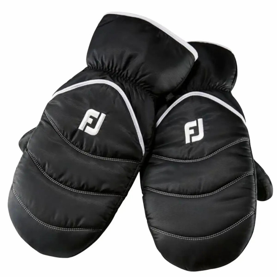 Accessories * | Footjoy Winter Cart Black/White Unisex Golf Mitts