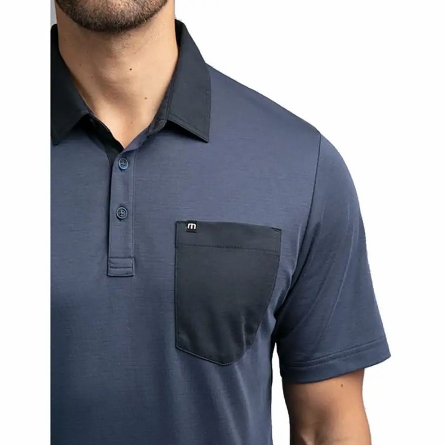 Clothes * | Travismathew No Hitter Mens Polo Shirt Mood Indigo